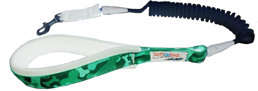 Surf's Up Dog Large Coil Leash Pink Camo and White Coil (invert)